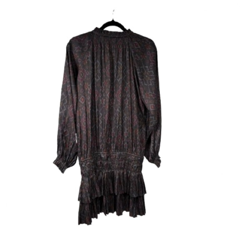 Ulla Johnson Piera Dress in Batik Geometric Printed Long Sleeve Peasant Dress - Picture 3 of 10